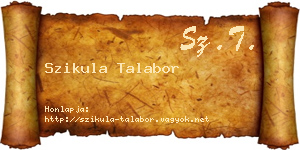 Szikula Talabor névjegykártya